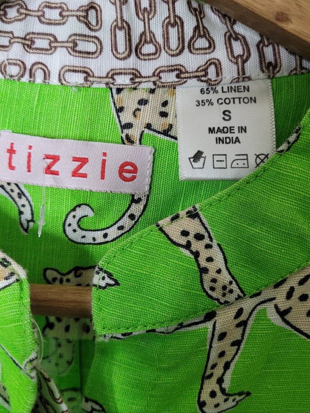 Tizzie Linen Cheetah Big Shirt Tunic NEW - Picture 8 of 9